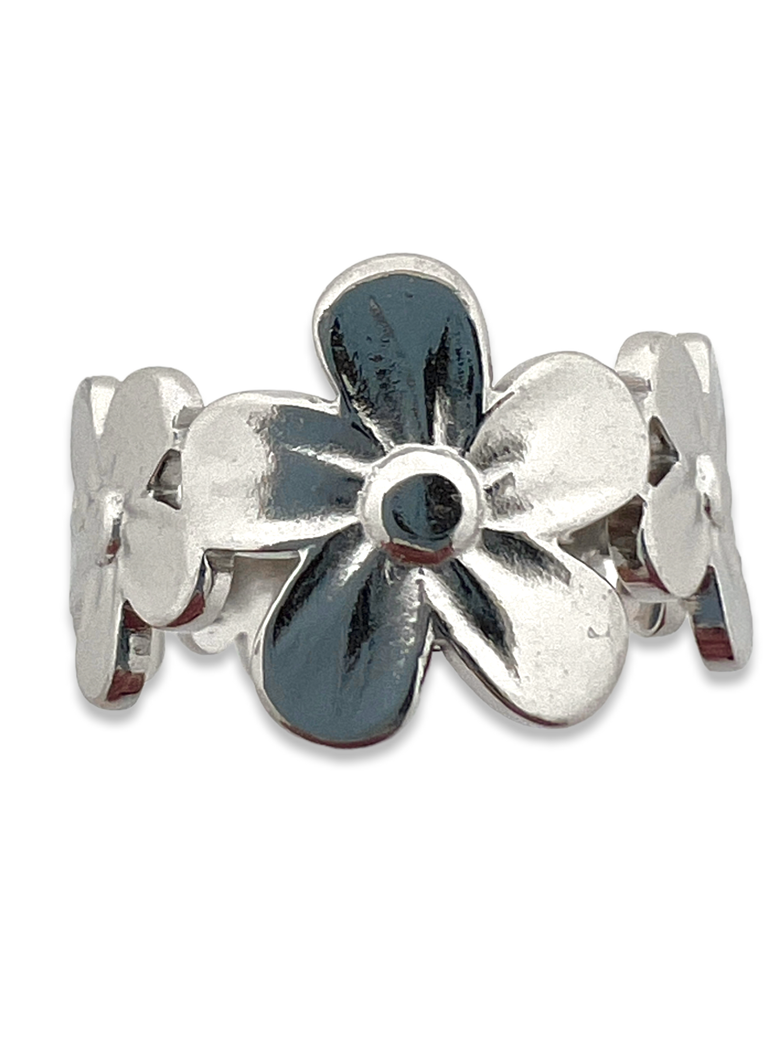 Ring bloem zilver stainless steel-Sieraden-Kraaltjes van Renate