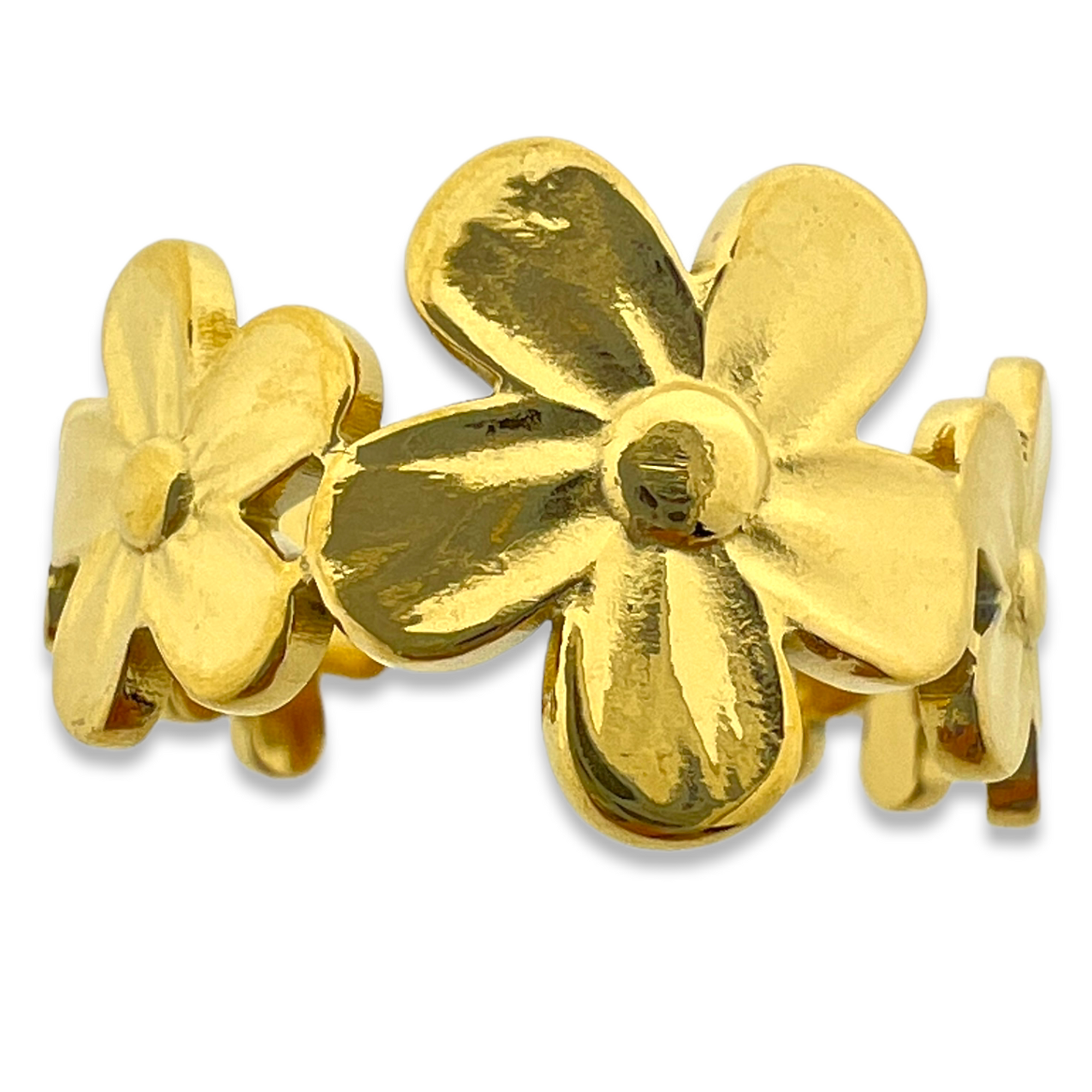 Ring bloemen goud stainless steel-Sieraden-Kraaltjes van Renate