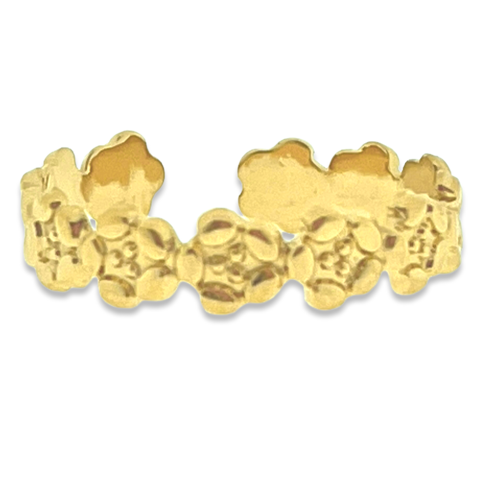 Ring bloemetjes goud stainless steel-Sieraden-Kraaltjes van Renate