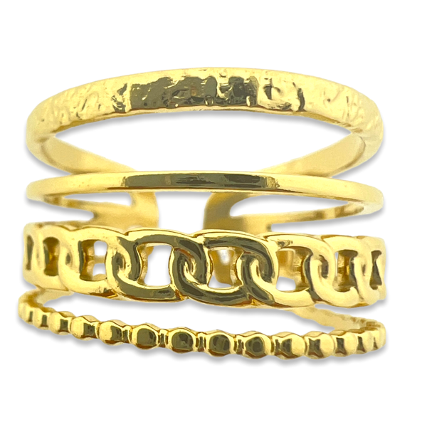 Ring dubbel goud stainless steel-Sieraden-Kraaltjes van Renate