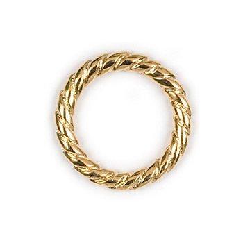 Ring gesloten twisted 20mm DQ 24K goud - per stuk-bedels-Kraaltjes van Renate