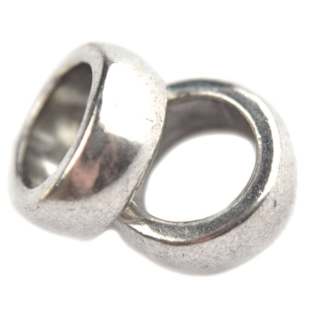 Ring groot gat Ø7.5mm Zilver 11x5mm - 4 stuks-Kraaltjes van Renate