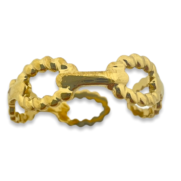 Ring hollow blaadje goud stainless steel-Sieraden-Kraaltjes van Renate