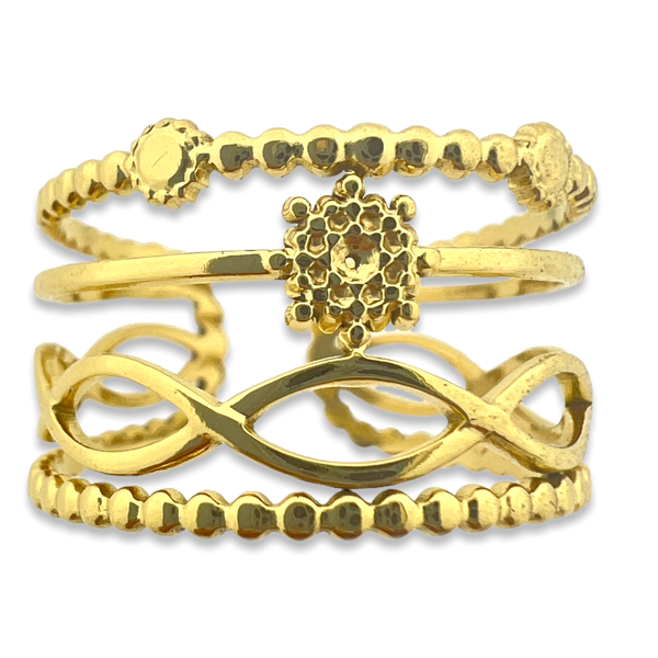 Ring hollow goud stainless steel-Sieraden-Kraaltjes van Renate