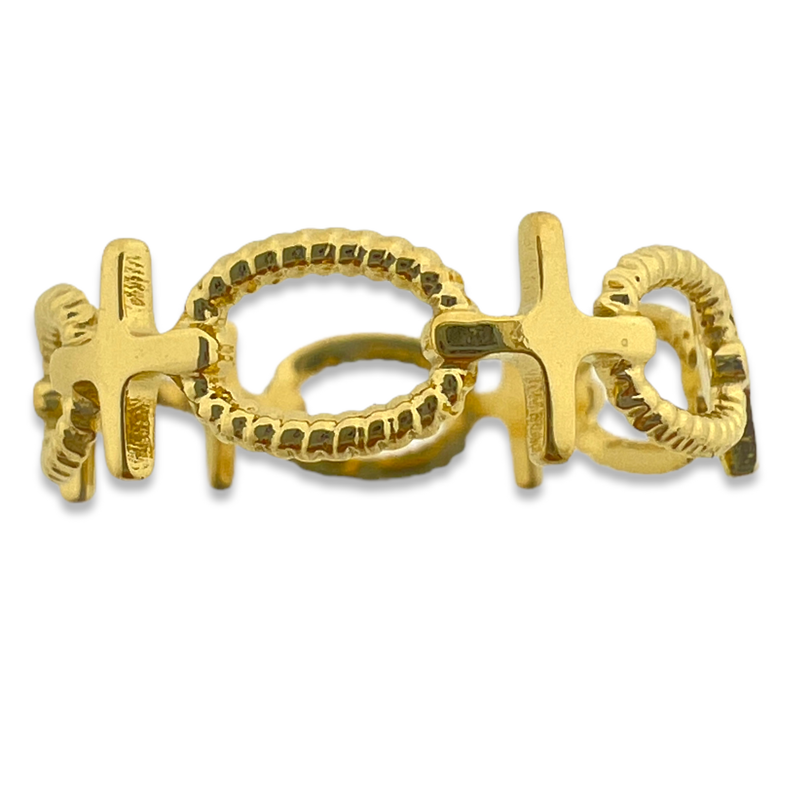 Ring kruisjes goud stainless steel-Sieraden-Kraaltjes van Renate