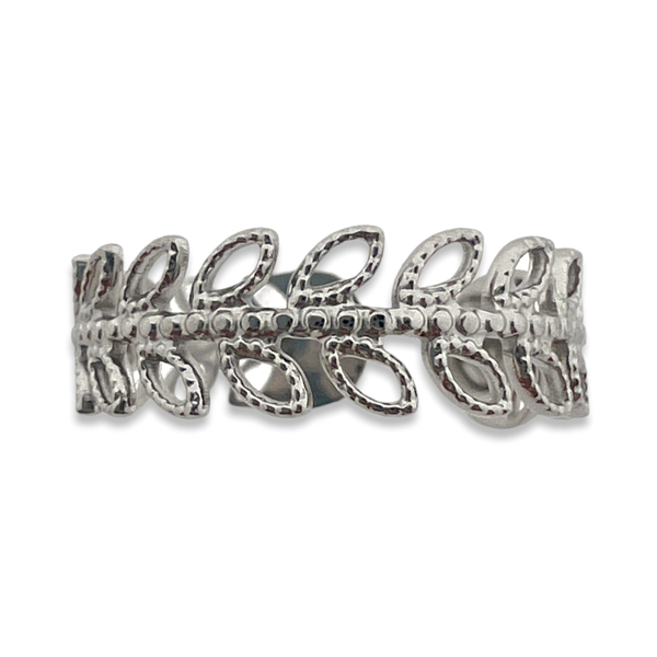 Ring leafs zilver stainless steel-Sieraden-Kraaltjes van Renate