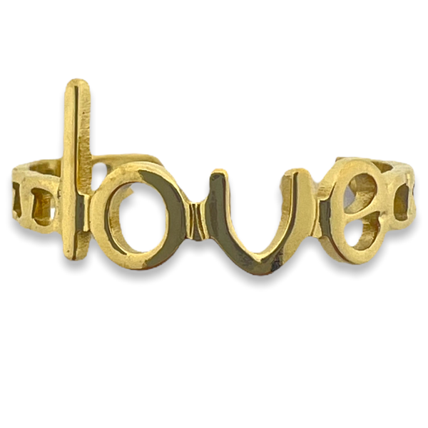 Ring love goud stainless steel-Sieraden-Kraaltjes van Renate