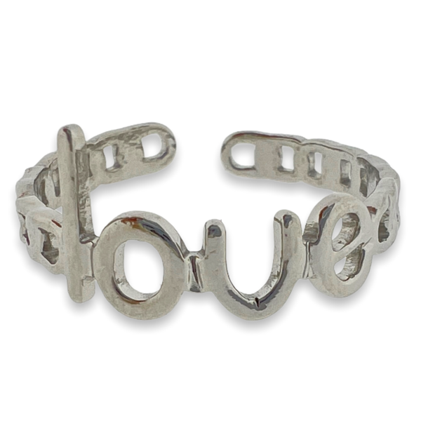 Ring &#39;&#39;love&#39;&#39; zilver stainless steel-Sieraden-Kraaltjes van Renate
