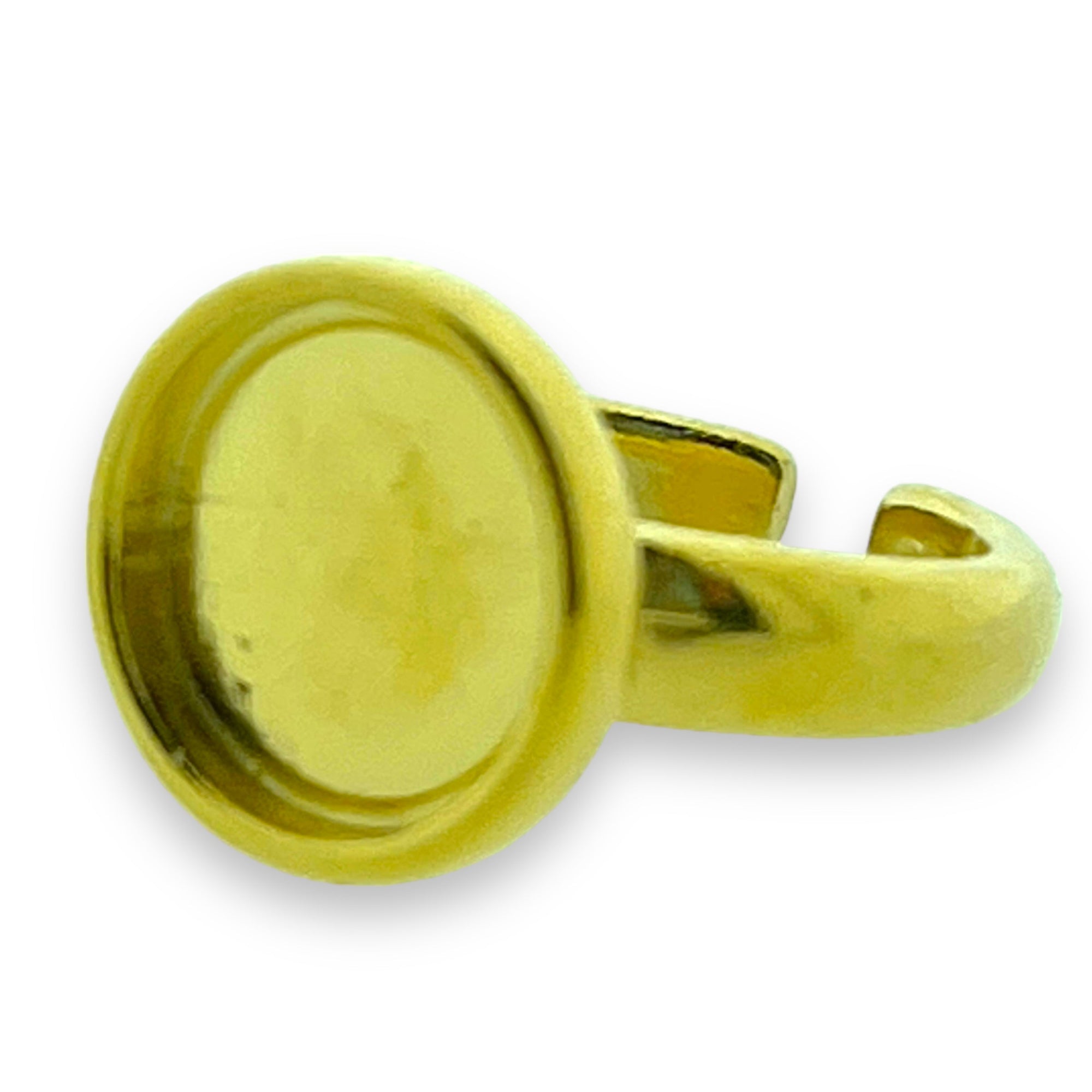 Ring met 12mm setting goud 24k DQ-Sieraden-Kraaltjes van Renate