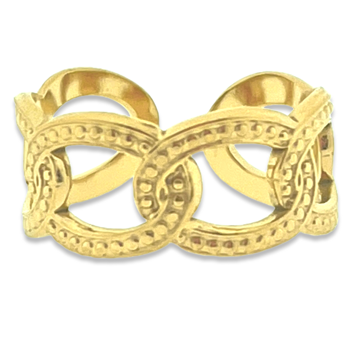 Ring ovaal goud stainless steel-Sieraden-Kraaltjes van Renate