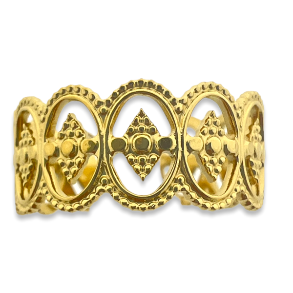 Ring rhombus goud stainless steel-Sieraden-Kraaltjes van Renate