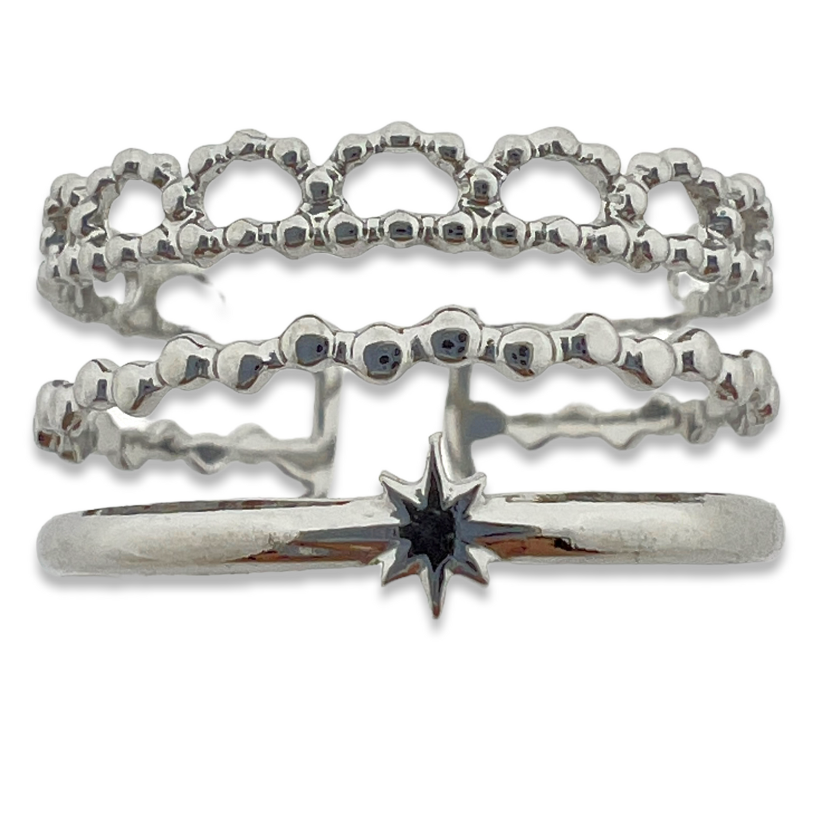 Ring star zilver stainless steel-Sieraden-Kraaltjes van Renate