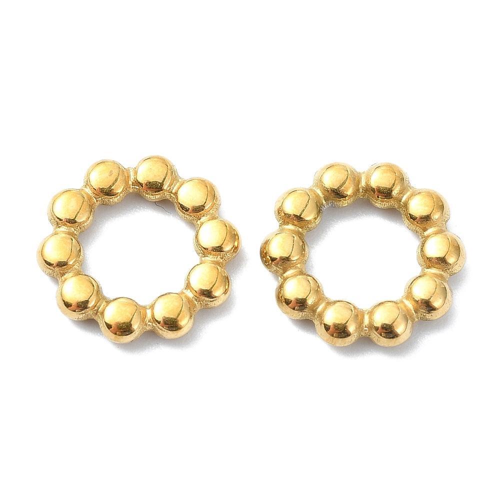 RVS Onderdeel Bolletjes Ring Goud 6mm - per stuk-Onderdelen-Kraaltjes van Renate