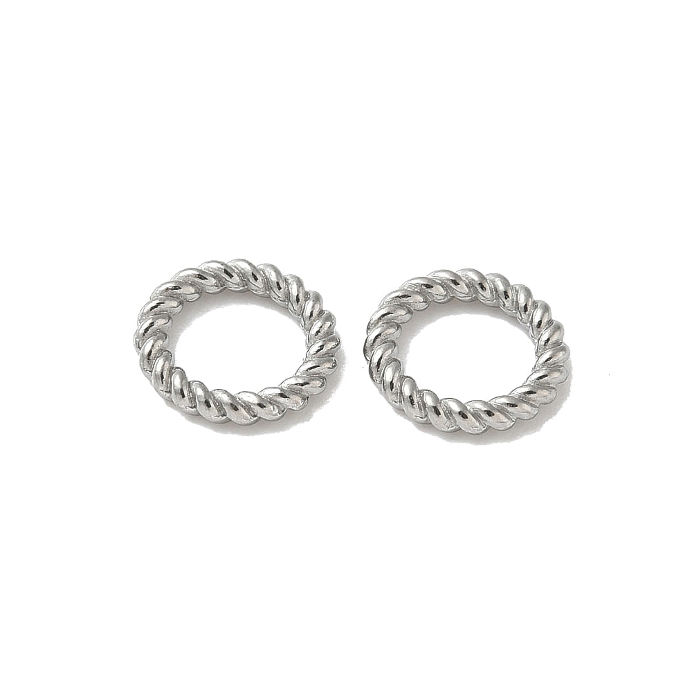 RVS Onderdeel Gedraaide Ring Zilver 6.5mm - per stuk-Onderdelen-Kraaltjes van Renate