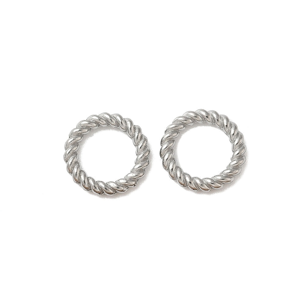 RVS Onderdeel Gedraaide Ring Zilver 6.5mm - per stuk-Onderdelen-Kraaltjes van Renate
