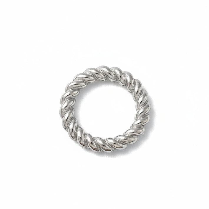 RVS Onderdeel Gedraaide Ring Zilver 6.5mm - per stuk-Onderdelen-Kraaltjes van Renate