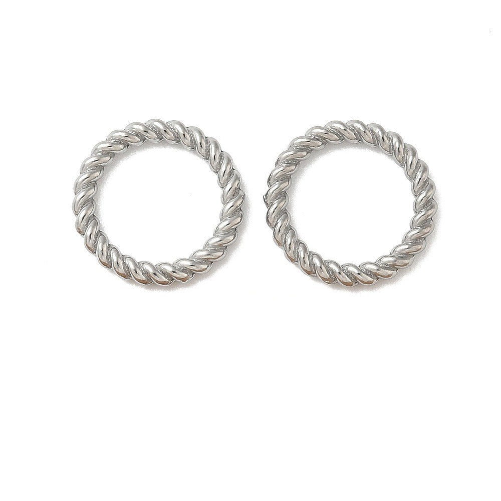 Ringetje Gesloten Getwist RVS Staalkleur 12x1.5mm - per stuk-Onderdelen-Kraaltjes van Renate
