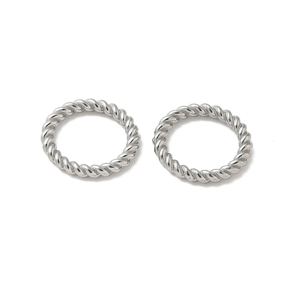 Ringetje Gesloten Getwist RVS Staalkleur 12x1.5mm - per stuk-Onderdelen-Kraaltjes van Renate