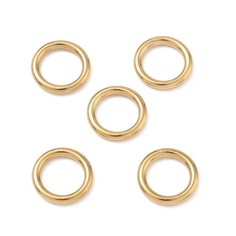 Ringetje Gesloten Premium RVS Goud 10x1.5mm - per stuk-Onderdelen-Kraaltjes van Renate