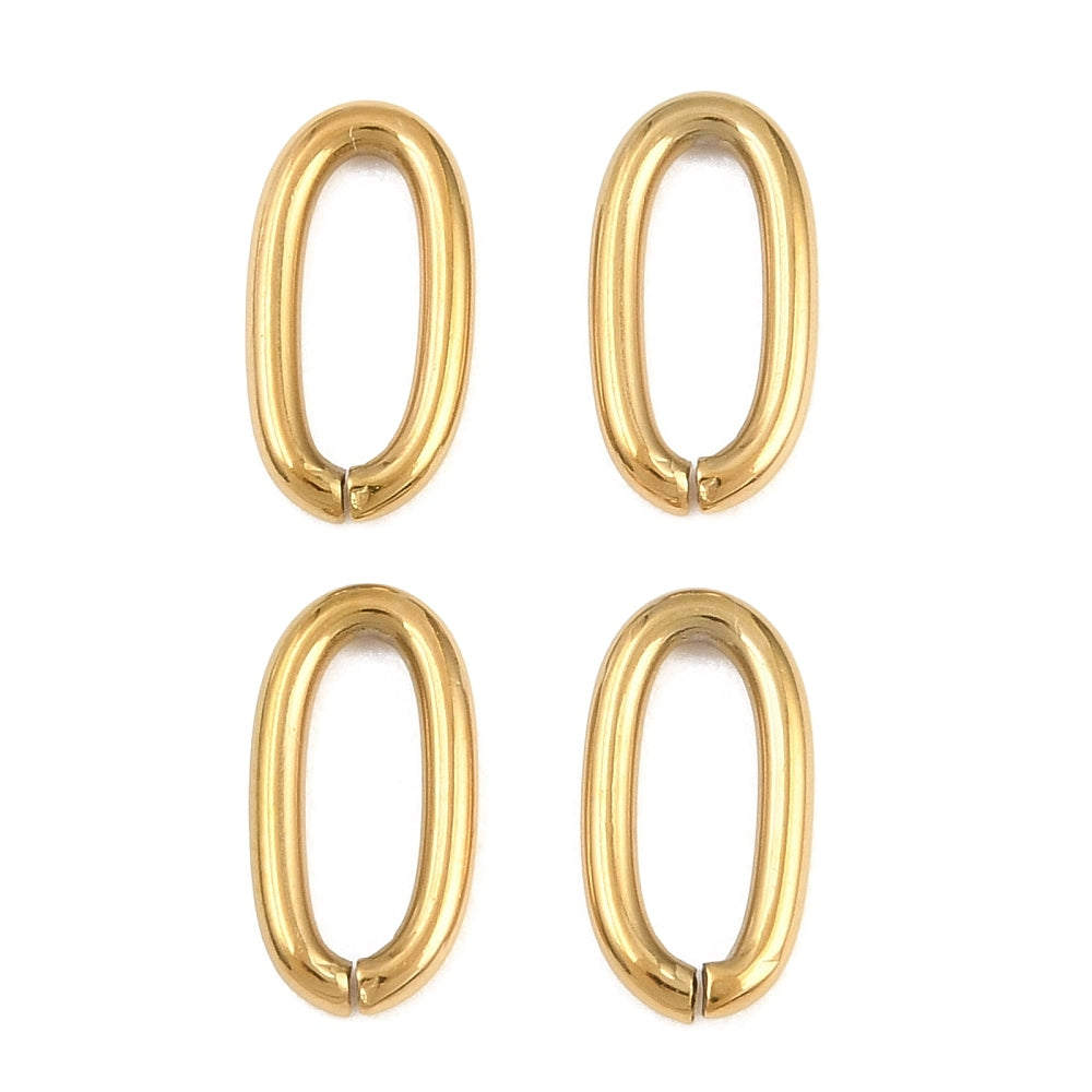 Ringetje Open Ovaal Premium RVS Goud 11.5x6x1.5mm - per stuk-Onderdelen-Kraaltjes van Renate