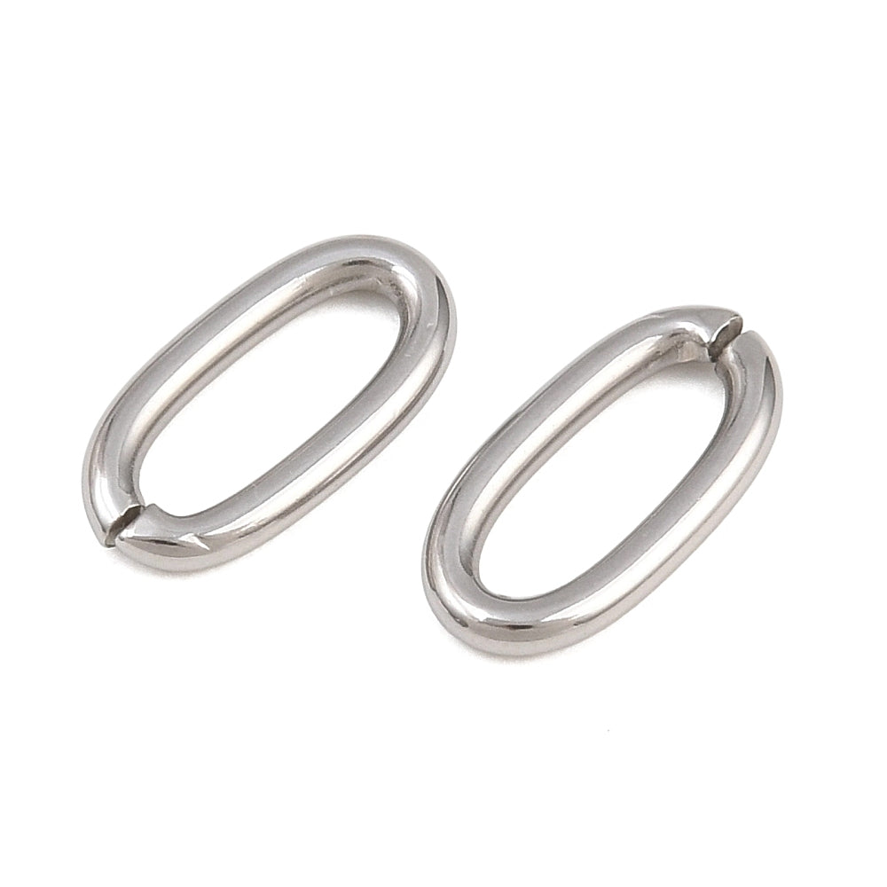 Ringetje Open Ovaal RVS Staalkleur 11.5x6x1.5mm - per stuk-Onderdelen-Kraaltjes van Renate
