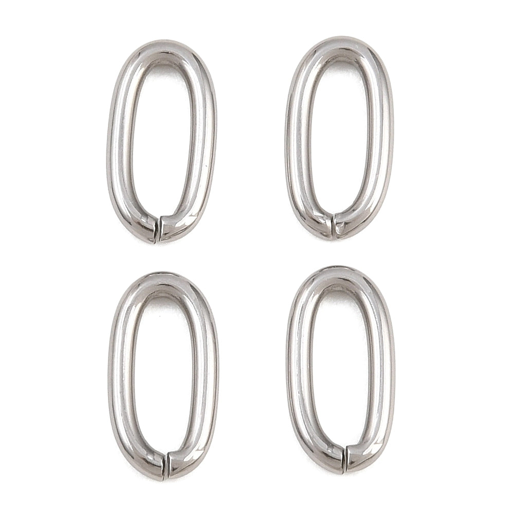 Ringetje Open Ovaal RVS Staalkleur 11.5x6x1.5mm - per stuk-Onderdelen-Kraaltjes van Renate