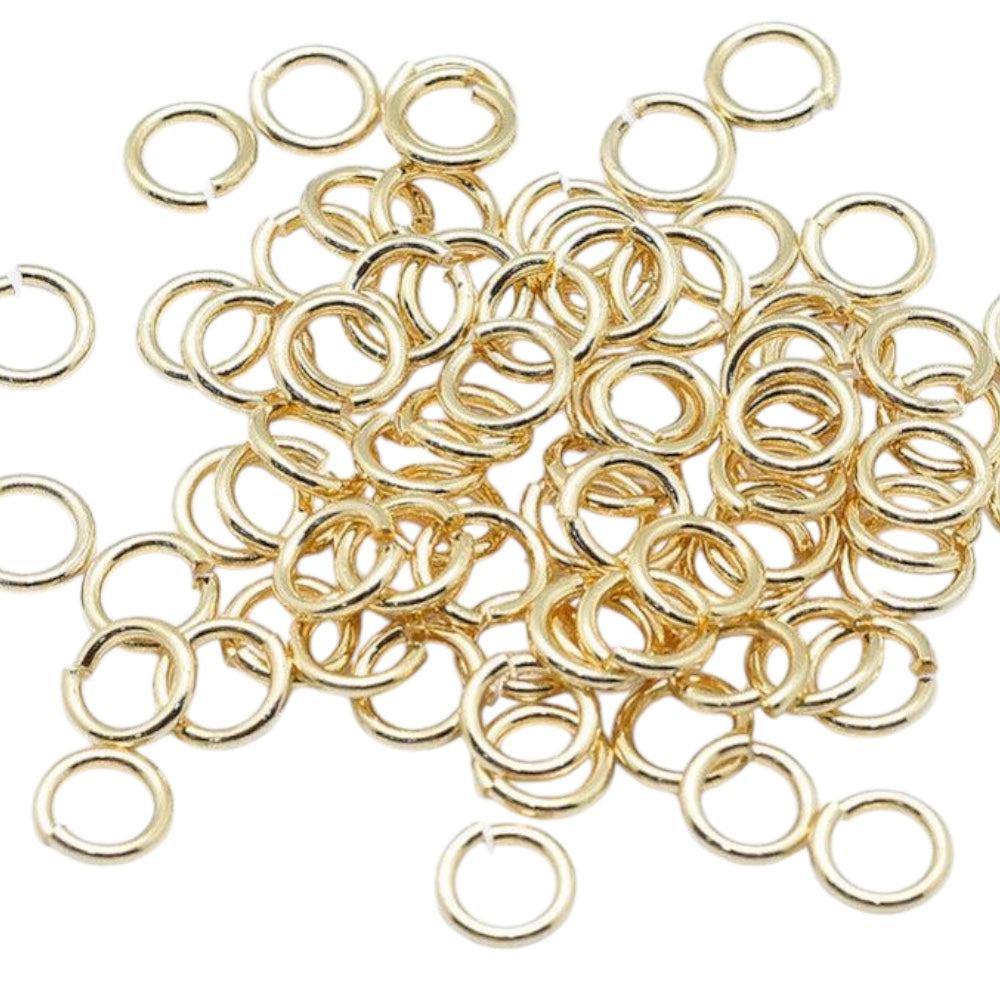 Ringetjes 18kr gold plated 5x0,8mm goud- 10 stuks-Onderdelen-Kraaltjes van Renate