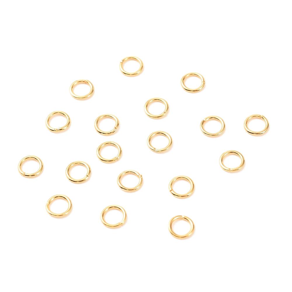 Ringetjes 18kr gold plated 5x0,7mm goud- 15 stuks-Onderdelen-Kraaltjes van Renate