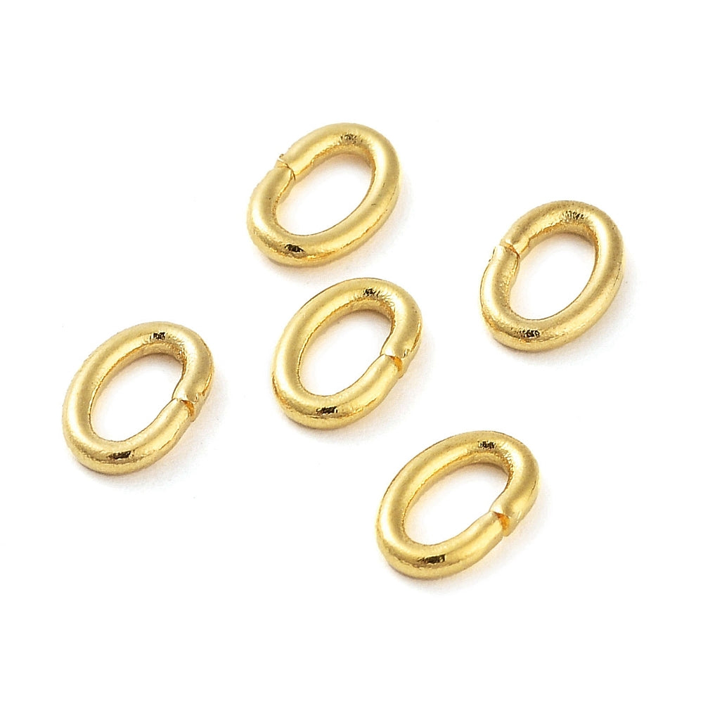 Ringetjes 4x6x0.9mm 24K goud- per 12 stuks-onderdelen-Kraaltjes van Renate