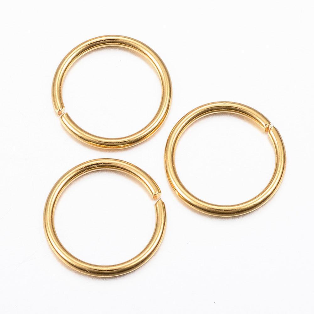 Ringetjes Goud stainless steel 12x1mm - 8 stuks-Onderdelen-Kraaltjes van Renate