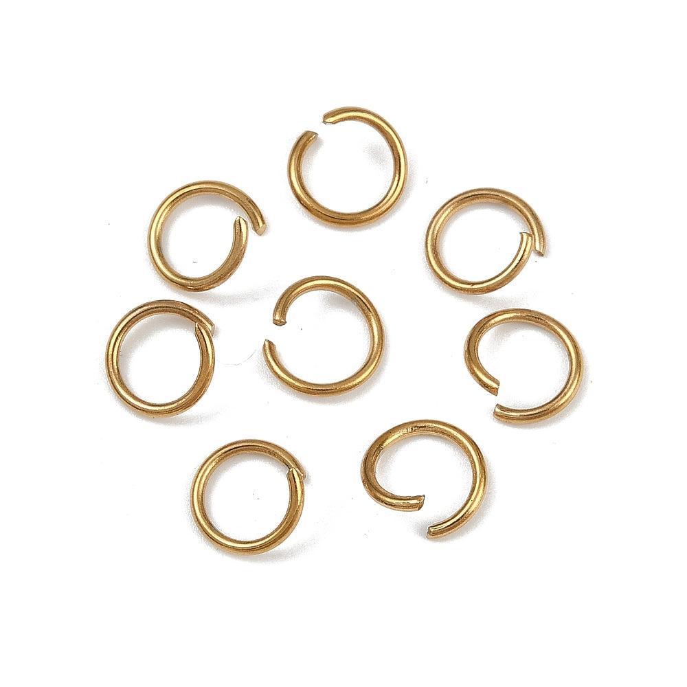Ringetjes Open Premium RVS Goud 8mm - per 10 stuks-Onderdelen-Kraaltjes van Renate