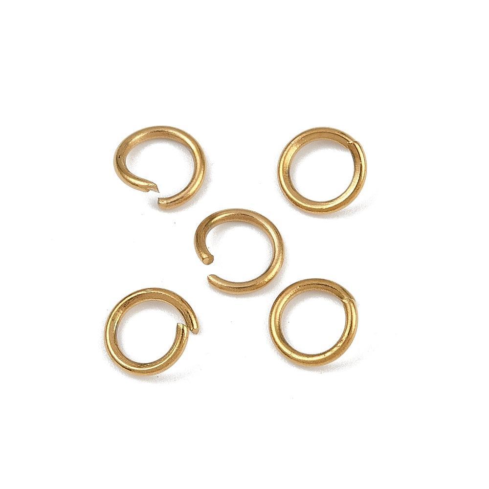Ringetjes Premium RVS Goud 7mm - per 12 stuks-Onderdelen-Kraaltjes van Renate