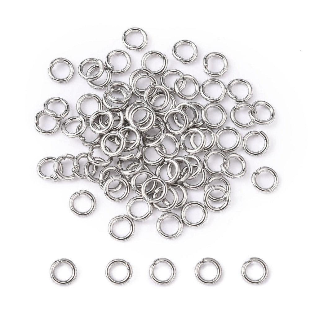 Ringetjes RVS Zilver 6x1.2mm - ±80 stuks-Onderdelen-Kraaltjes van Renate