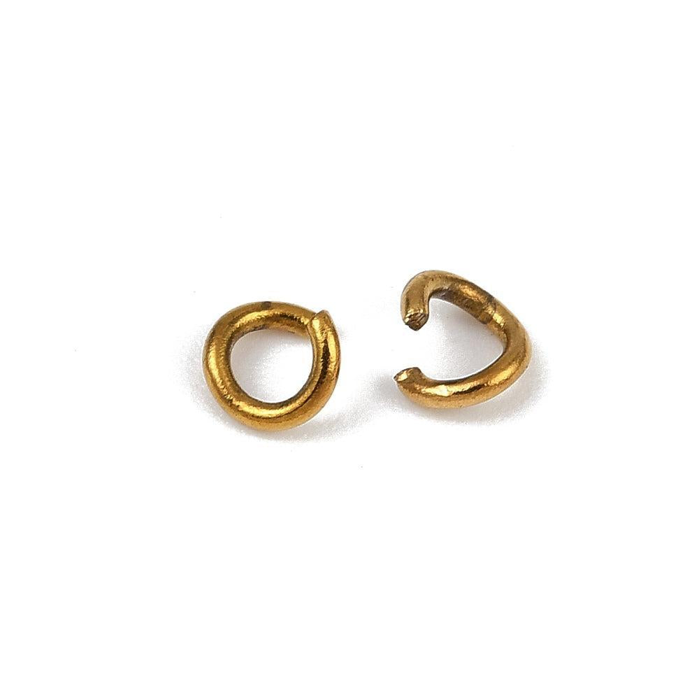 Ringetje open RVS goud 5mm- 15 stuks-bedels-Kraaltjes van Renate