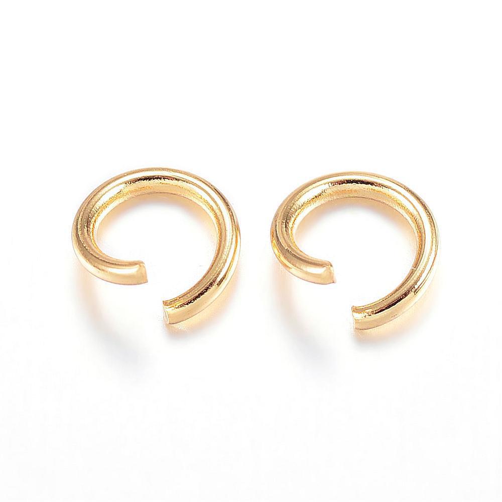 Ringetjes RVS goud 5x0.8mm- per 30 stuks-Onderdelen-Kraaltjes van Renate