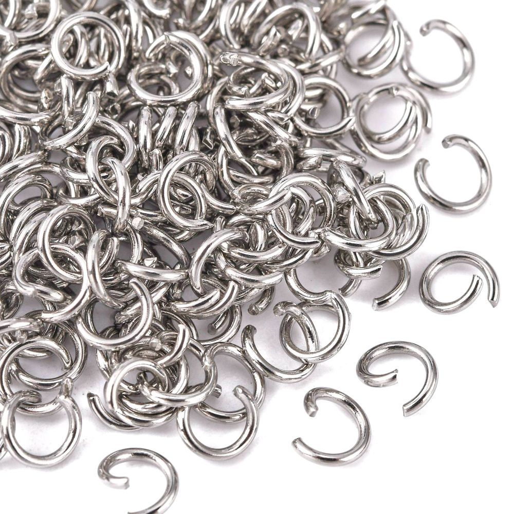 Ringetjes RVS zilver 5x0,8mm- per 125 stuks-bedels-Kraaltjes van Renate