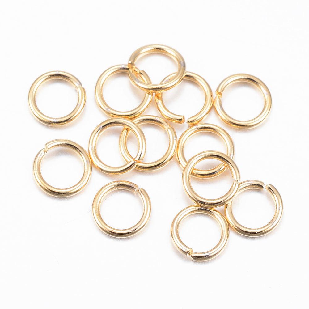 Ringetjes 24K goud 6x1,2mm - 12 stuks-onderdelen-Kraaltjes van Renate