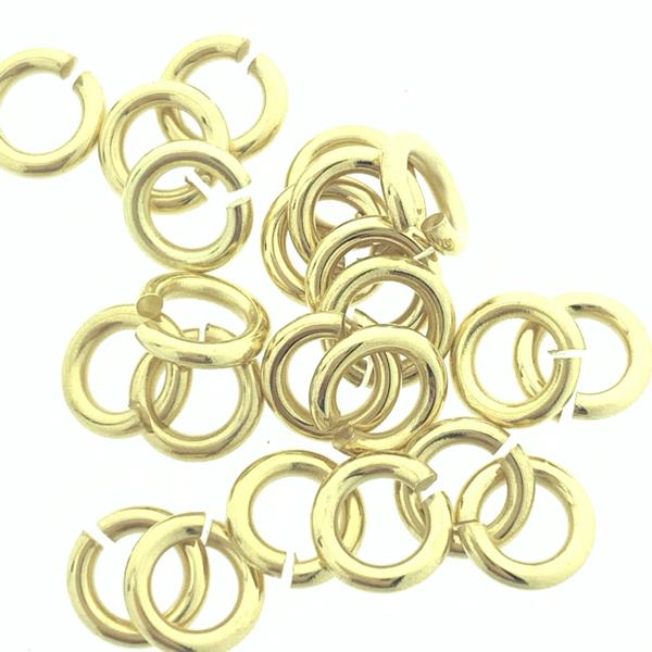 Ringetjes RVS metaal goud DQ 4x0,8mm - 22 stuks-onderdelen-Kraaltjes van Renate