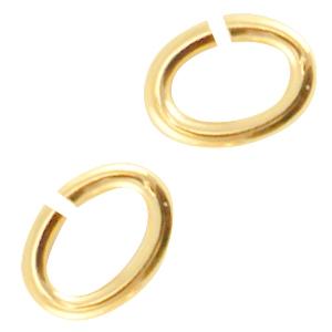 Ringetjes metaal goud DQ 4x3x0,6mm - 30 stuks-Kraaltjes van Renate