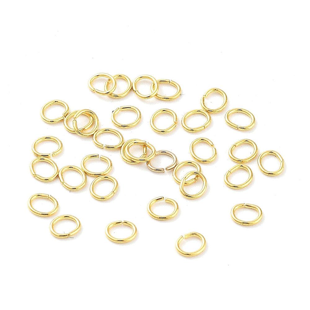 Ringetjes ovaal 2,5x3mm 18K goud- per 40 stuks-bedels-Kraaltjes van Renate