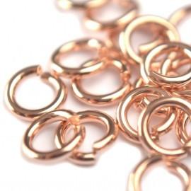 Ringetjes rosé goud DQ 8x1,2mm - 16 stuks-Kraaltjes van Renate