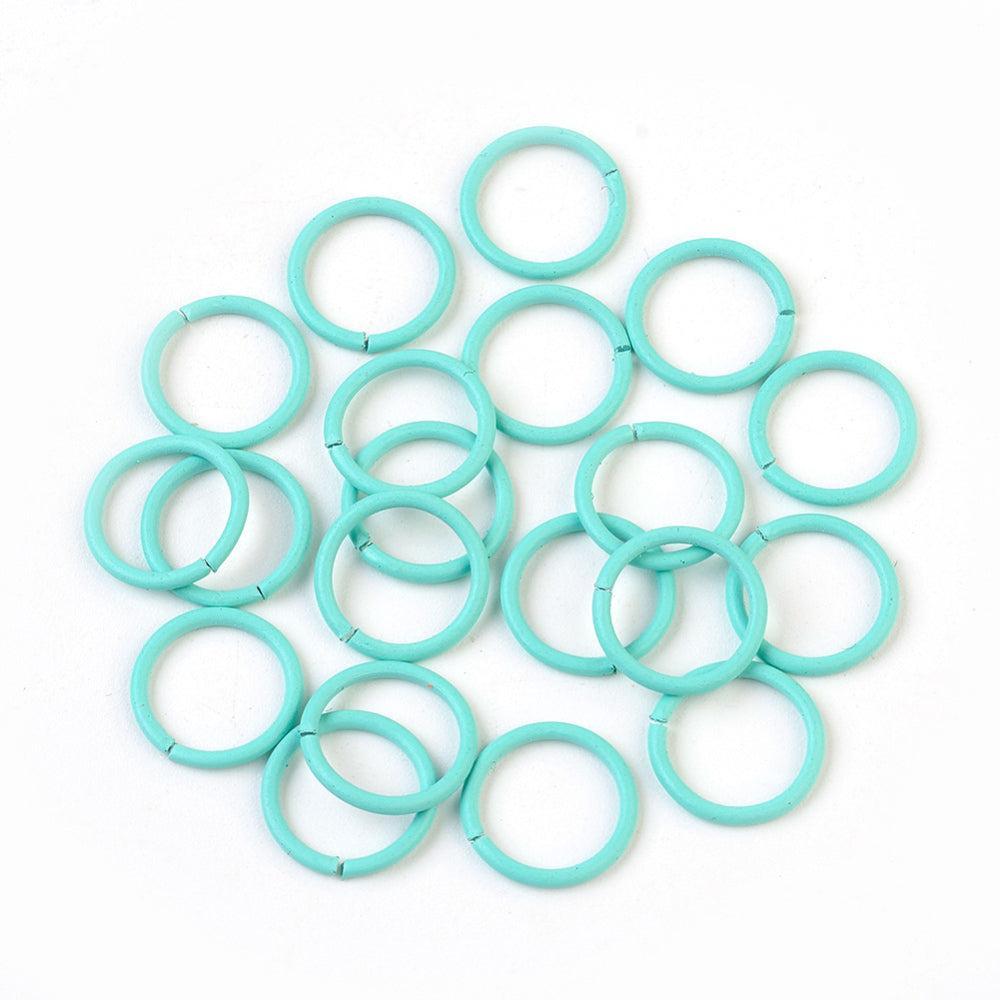 Ringetjes turquoise 10x1mm - 10 stuks-Onderdelen-Kraaltjes van Renate