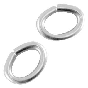 Ringetjes zilver DQ 4x3x0,6mm - 45 stuks-Kraaltjes van Renate
