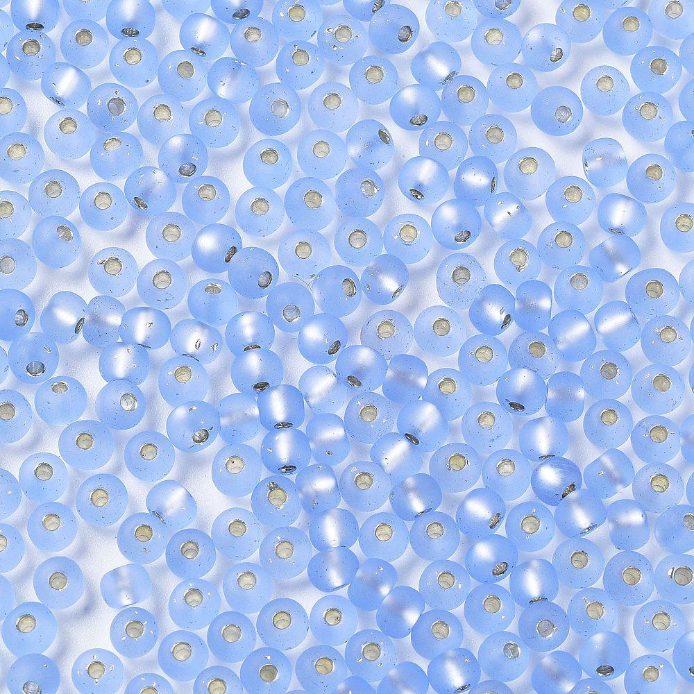 Rocailles DQ frosted silverlined cornflower 4,5x3mm-Kralen-Kraaltjes van Renate
