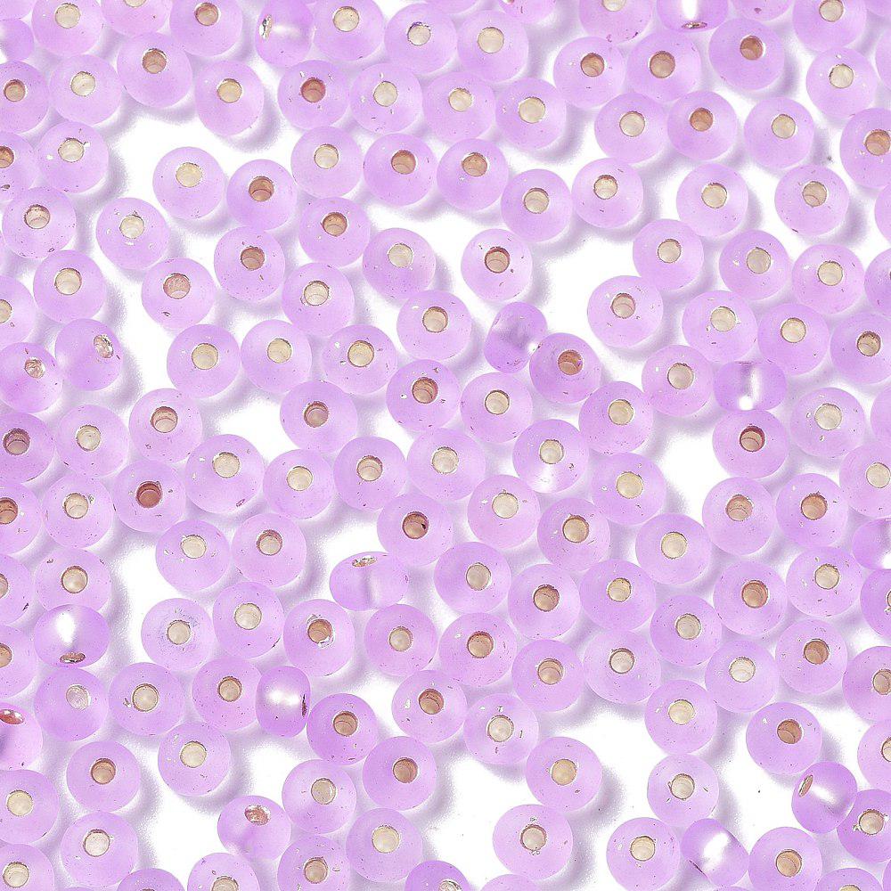 Rocailles DQ frosted silverlined plum 4,5x3mm-Kralen-Kraaltjes van Renate