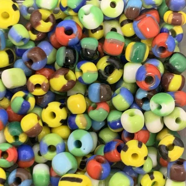 Rocailles Striped mixed colour 6/0 (4mm) - 12,5 gram-Kraaltjes van Renate