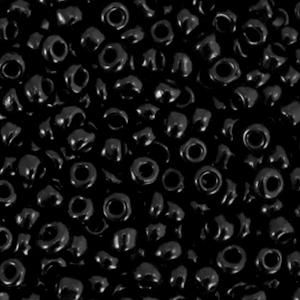 Rocailles glas Black 8/0 (3mm) - 20 gram-Kraaltjes van Renate