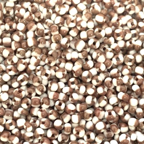 Rocailles glas Striped bruin 11/0 (2mm) - 15 gram-Kraaltjes van Renate