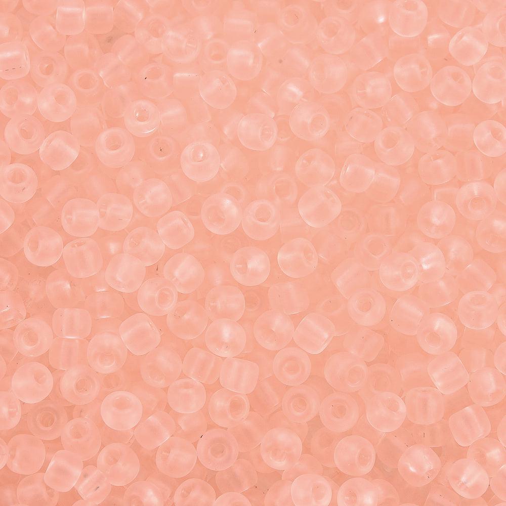 Rocailles matte clear zalm 3mm- 12,5 gram-Kralen-Kraaltjes van Renate