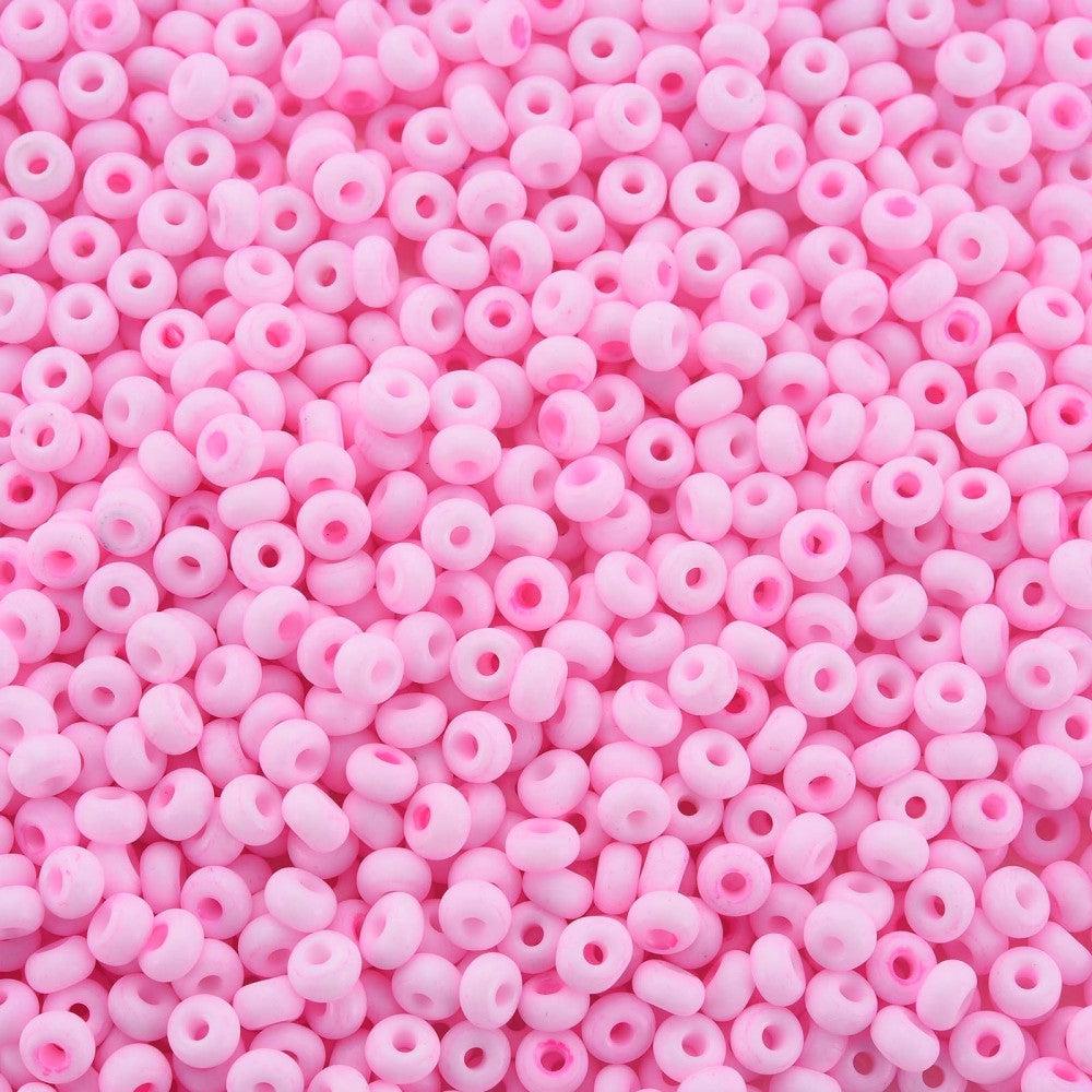 Rocailles matte pink 4mm- 12,5 gram-Kralen-Kraaltjes van Renate